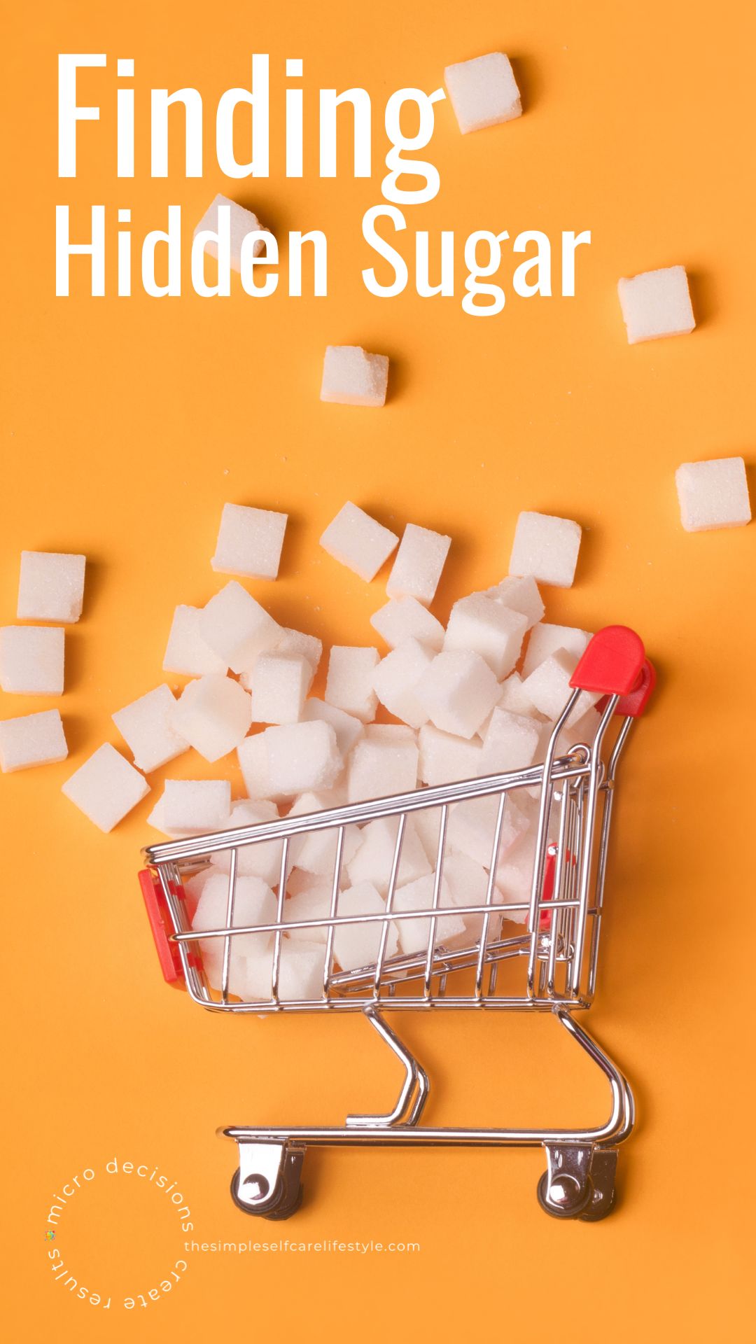 Grocery Cart Sugar Cubes flowing out of it. Finding Hidden Sugar.