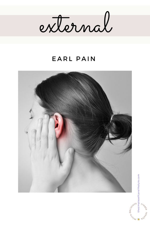 Ear Pain Gone : External Ear Pain black and white photo woman with red inflamed ear