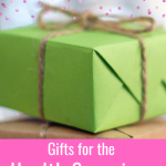 Wrapped Gifts with wording: Gifts for the health Conscious on your list