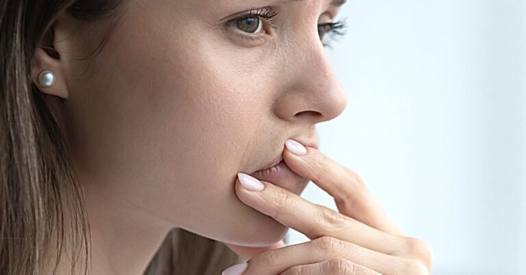 Woman with an anxious, worried look