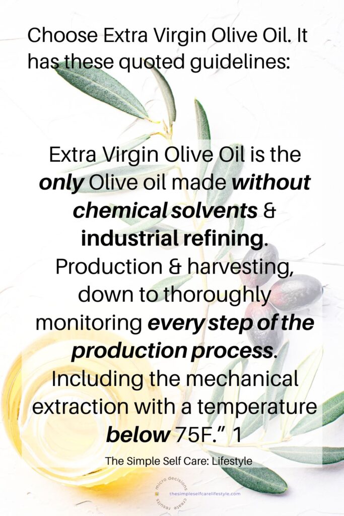 quote to choose Extra Virgin Olive oil image of olives and olive branch behind the quote.