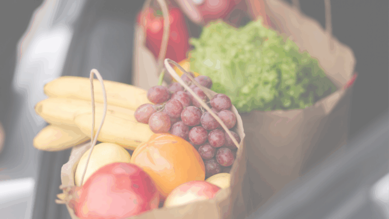 Produce in 2 grocery bags
